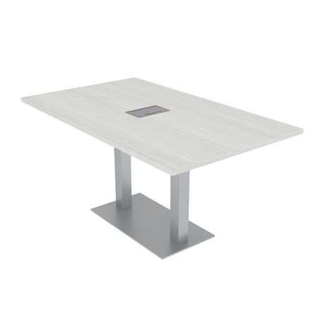 Skutchi Designs 35.5 in W, 59.5 in L, 29 in H, Engineered Wood Top, White HAR-REC-36x60-DOU-ELEC-WHCYPRESS